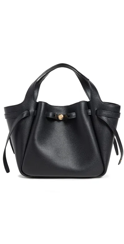 Tory Burch Romy Pebbled Satchel Black