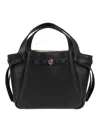 Tory Burch Romy Pebbled Satchel In Black