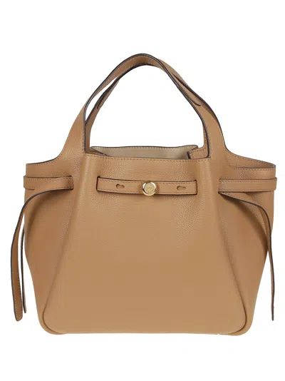 Tory Burch Romy Pebbled Satchel In Brown