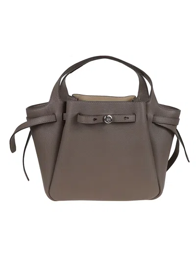 Tory Burch Romy Pebbled Satchel In Brown