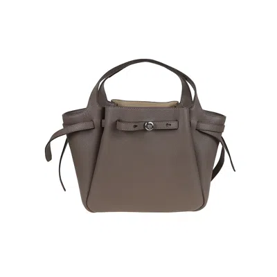 Tory Burch Romy Pebbled Satchel In Brown