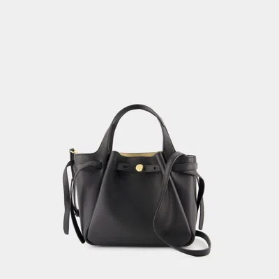 Tory Burch Small Romy Pebbled Tote Bag In Black