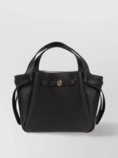 TORY BURCH ROMY PEBBLED SATCHEL WITH REMOVABLE SHOULDER STRAP