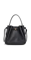 Tory Burch Bucket Bag With Top Handle And Gold-tone Hardware In Black