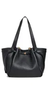 Tory Burch Romy Pebbled Tote Black In Black