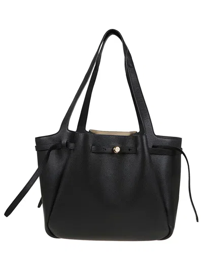 Tory Burch Romy Pebbled Tote In Black