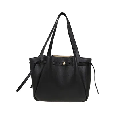 Tory Burch Romy Pebbled Tote In Black