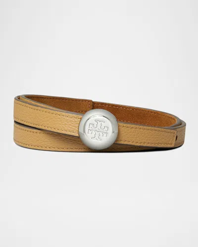 Tory Burch Romy Reversible Suede Belt In Brown