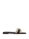Tory Burch Beige Cotton Ovine Leather Rubber Thermoplastic Polyurethane Sandals In Neutral