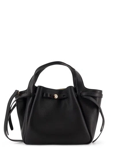 Tory Burch Romy Satchel Leather Shoulder Bag In Black
