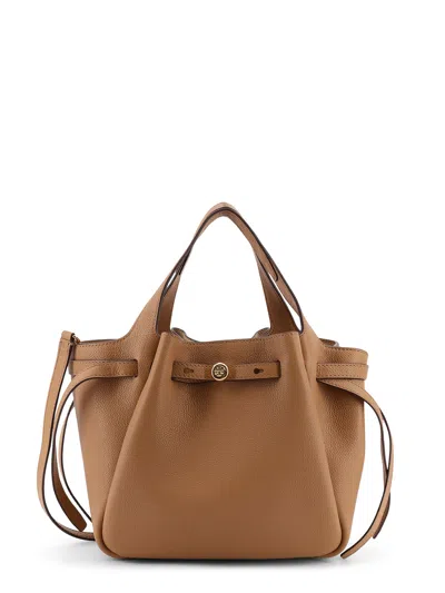 Tory Burch Romy Satchel Leather Shoulder Bag In Brown