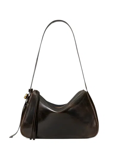 Tory Burch Romy Schultertasche Im Distressed-look In Braun