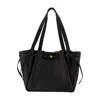 Tory Burch Romy Pebbled Tote Leather Shoulder Bag In Black