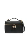 Tory Burch Romy Black Crossbody Bag With Adjustable And Removable Shoulder Strap And Logo Lettering On The Fron In Black