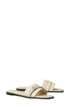 Tory Burch Romy Leather Slide Sandals In Neutral