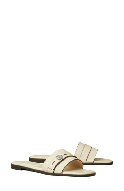 Tory Burch Romy Leather Slide Sandals In Neutral