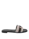 Tory Burch Beige Cotton Ovine Leather Rubber Thermoplastic Polyurethane Sandals In Neutral