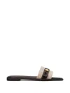 Tory Burch Beige Cotton Ovine Leather Rubber Thermoplastic Polyurethane Sandals In Neutral