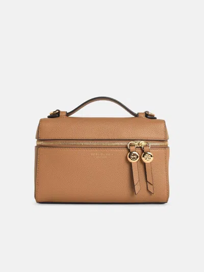 Tory Burch 'romy Slim Mini' Bag With Beige Leather Top Handle In Sand