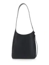Tory Burch Romy Smal Black Shoulder Bag With Adjustable Strap In Hammered Leather Woman In Black