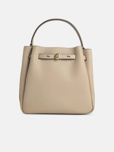 Tory Burch 'romy' Small Bucket Bag In 'soft Cement' Leather In Red