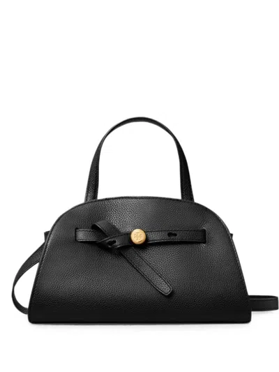 Tory Burch Romy Small Leather Boston Bag In Black