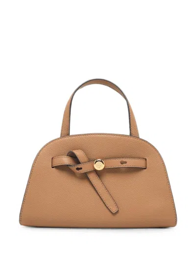 Tory Burch Romy Small Leather Boston Bag In Brown