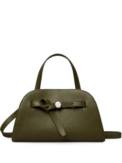 Tory Burch Romy Small Leather Boston Bag In Green