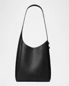 Tory Burch Small Leather Hobo Bag With Adjustable Strap In Black