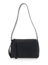 Tory Burch Pebble Leather Shoulder Bag With Adjustable Strap In Black