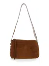 Tory Burch Suede Leather Shoulder Bag With Adjustable Strap In Brown