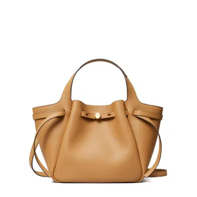 Tory Burch Romy Pebble Leather Satchel In Tiramisu