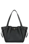Tory Burch Romy Pebbled Satchel With Removable Shoulder Strap In Black