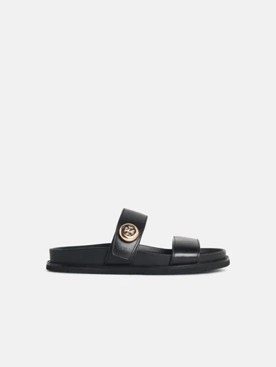 Tory Burch 'romy Sport' Black Leather Slippers