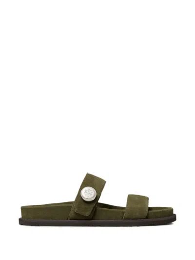 Tory Burch Romy Sport Logo-plaque Sandals In Green