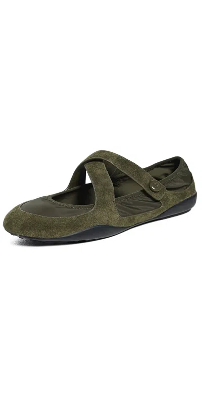 Tory Burch Romy Sport Mary Janes Dark Ivy In Green