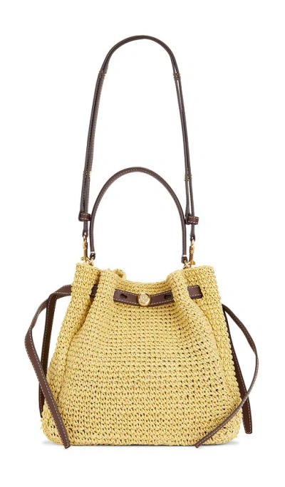 Tory Burch Romy Straw Bucket Bag In Neutral