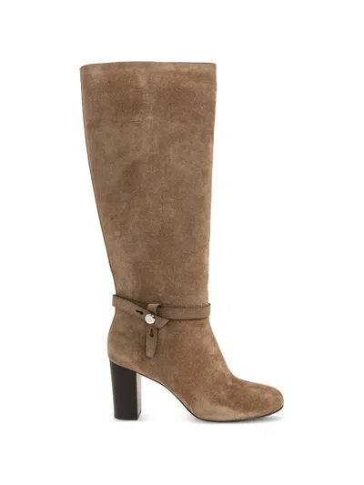 Tory Burch Roomy 70 Suede Knee Boots In Brown