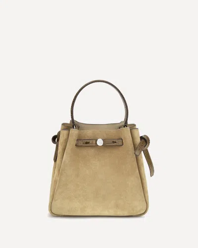 Tory Burch Romy Suede Bucket Bag In Beige