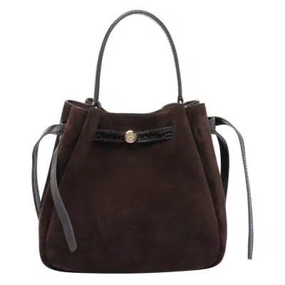 Tory Burch Romy Suede Bucket Bag In Brown