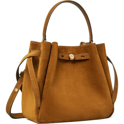 Tory Burch Romy Suede Bucket Bag In Brown