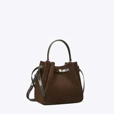 Tory Burch Romy Suede Bucket Bag In Brown
