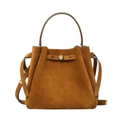 Pre-owned Tory Burch Romy Suede Bucket Bag 'caramel' | Tan | Women's Size Onesize