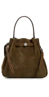 Tory Burch Romy Suede Bucket Bag Deep Olive In Green