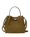 Tory Burch Romy Suede Bucket Bag In Green