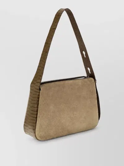 Tory Burch Romy Suede Clutch Bag In Brown