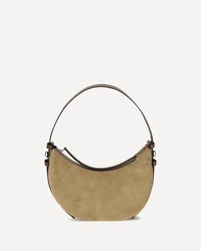 Tory Burch Romy Suede Crescent Shoulder Bag In Beige