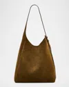 Tory Burch Romy Suede Hobo Bag In Brown
