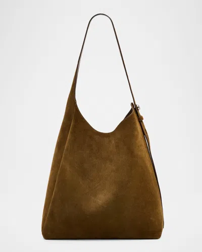 Tory Burch Romy Suede Hobo Bag In Brown