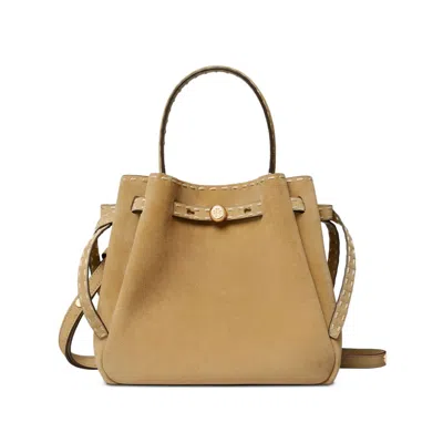 Tory Burch Damen Romy Bucket Bag Aus Wildleder Mit Heftnaht In Yellow